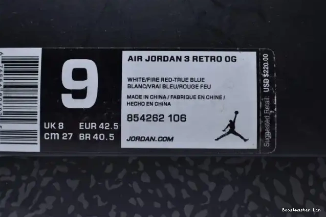Bmlin shoes Nike Air First Look Retro Jordan Blue True Air 3 854262-106 0518